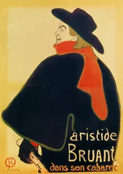 Aristide Bruant w swoim kabarecie, 1893 (litografia kolorowa)